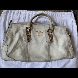 Prada Cervo Bianco Soft Deerskin Should Bag